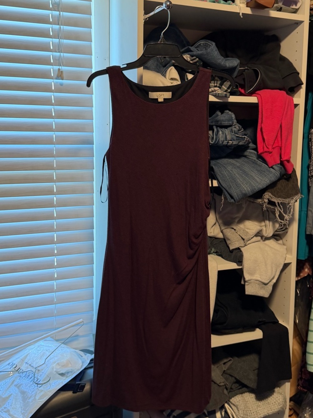Sleeveless Burgundy Women's Knit Dress